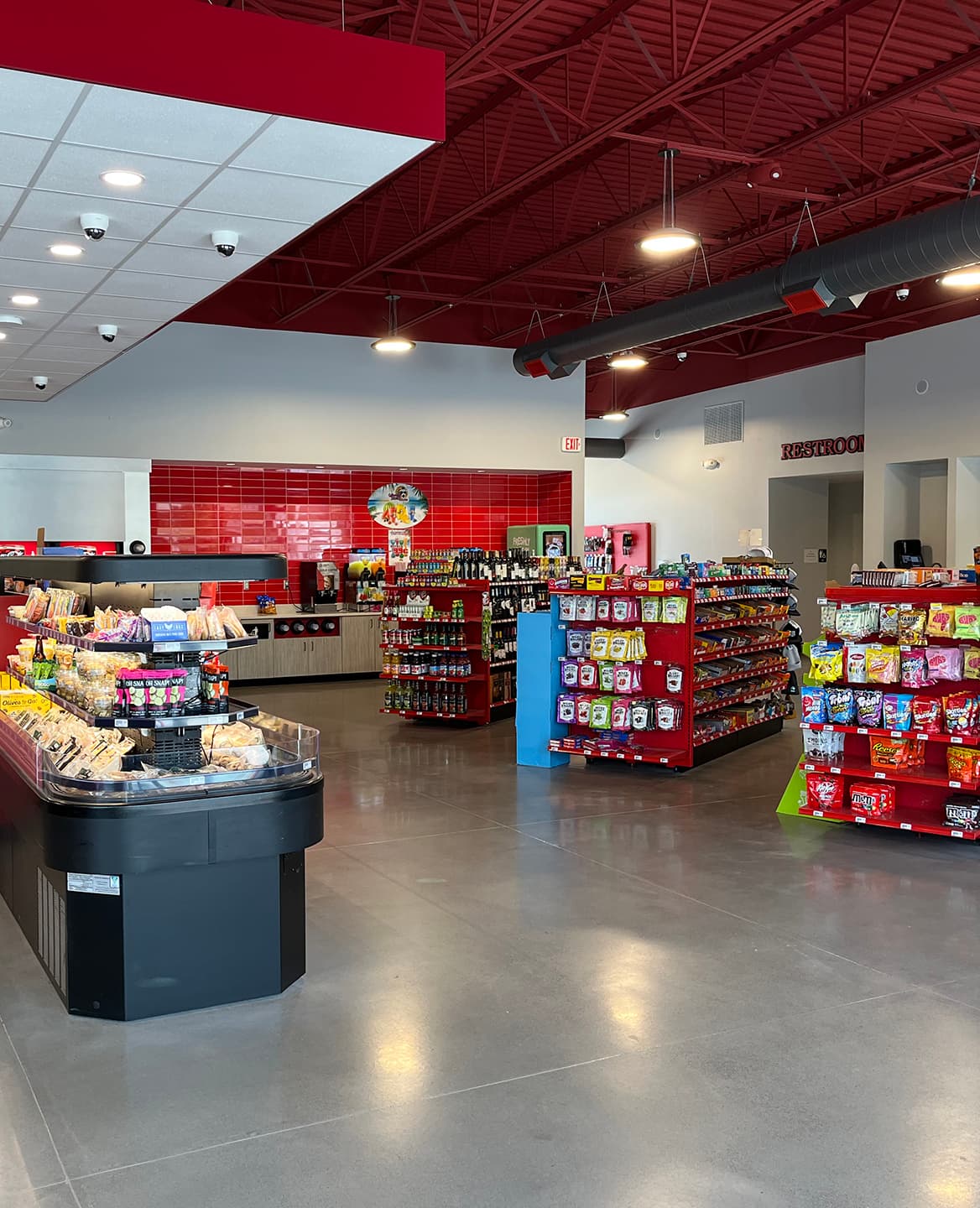 Inside an Essential Fuels store, bright and clean